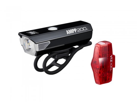 Cateye Bicycle Bike Light Set AMPP 200 HL-EL042RC / ViZ100 TL