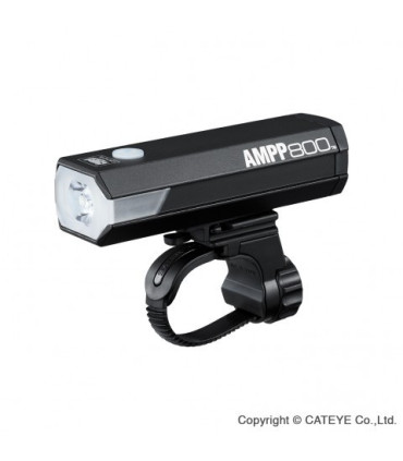Cateye Front Bicycle Light AMPP 800 HL-EL088RC with Helmet Mount