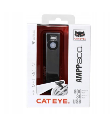 Cateye Front Bicycle Light AMPP 800 HL-EL088RC with Helmet Mount