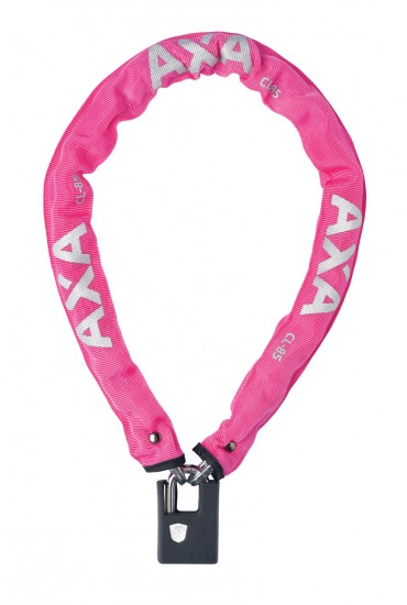 Zapięcie AXA Clinch+ 85 85cm/6mm łańcuch z kłódką, różowe