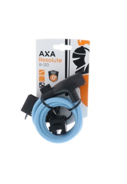 Zapięcie AXA RESOLUTE 120/8 8mm/120cm z uchwytem błękitny