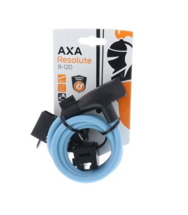 Cable Lock AXA RESOLUTE 120/8 8mm/120cm with Frame Holder Ice Blue