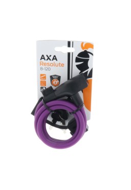 Zapięcie AXA RESOLUTE 120/8 8mm/120cm z uchwytem purpurowy