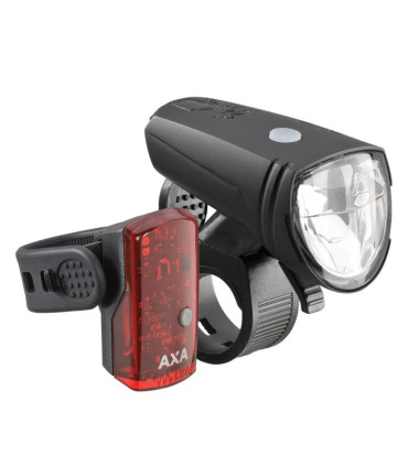AXA Bicycle Light Set GREENLINE 15 Lux/ 1 LED USB on/off Black