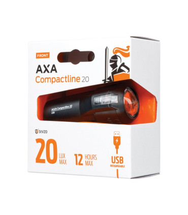 Front Bicycle Light AXA COMPACTLINE 20 lux Black