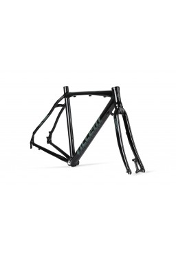 Rama gravel ACCENT FALCON czarno-grafitowa (rama, widelec, stery), rozmiar S (52 cm)