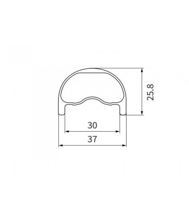 Dartmoor Rim Raven 29", 32 Holes, Carbon, Tubeless Ready, Black