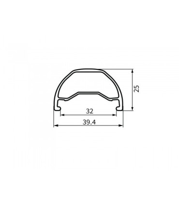 Dartmoor Rim Shield Wide 29", 32 Holes, Tubeless Ready, Matt Black Anodized