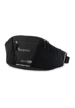 Acepac Onyx 2 Black Bicycle Waist Bag, Roomy stretch pockets