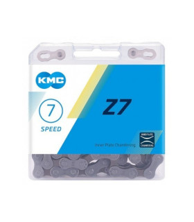 KMC Z7 1/2"x3/32" Bike Bicycle Chain 114 Links, 7-Speed, Grey/Brown, Box