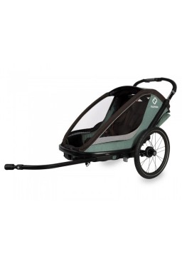 Hamax Cocoon Twin Child Bike Trailer & Stroller Green-Black