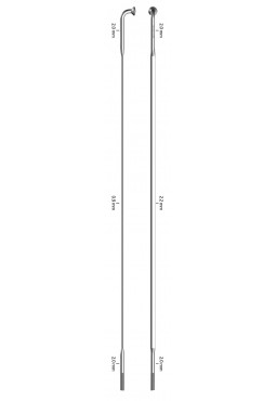 Sapim CX-RAY 2*2.3*0.9 256mm 1 pcs. Silver