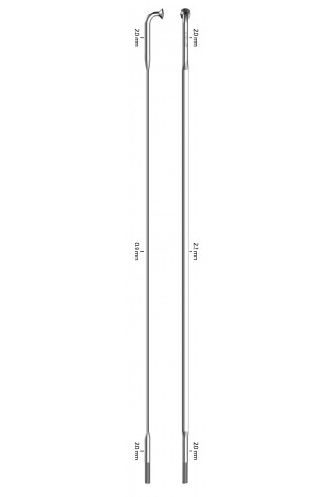 Szprychy Sapim Leader 2.0 Czarne 254mm, 100szt