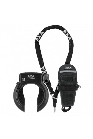 AXA Frame Lock Defender, RLC 140/5.5 Plug in Chain, Black, Bag Set