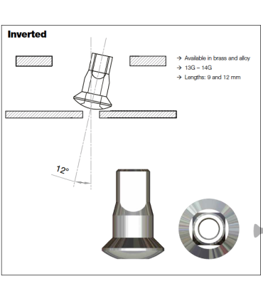 Nyple aluminiowe Sapim Polyax Secure Lock 12mm, czarne 36 szt.