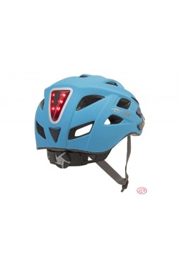 Kask rowerowy AUTHOR PULSE LED X8 niebieski fluo 52-58 cm (z lampką tylną)
