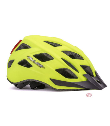 Kask rowerowy AUTHOR PULSE LED X8 czerwony fluo 52-58 cm (z lampką tylną)