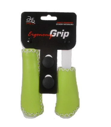 Leather Handlebar Grips, Light Green - for Beach Cruiser, Urban Bicycle