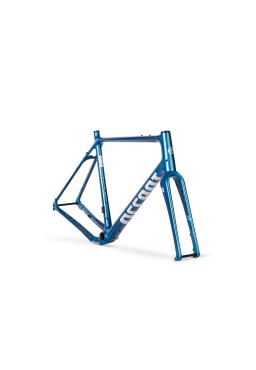 ACCENT Freak Carbon Gravel Bike Frame silver blue size M (Frame+Fork+Headset)
