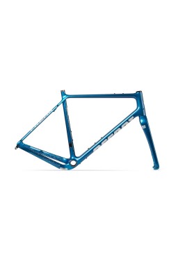 ACCENT Freak Carbon Gravel Bike Frame silver blue size L (Frame+Fork+Headset)
