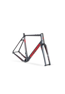 ACCENT Freak Carbon Gravel Bike Frame, grey red, size L (Frame+Fork+Headset)