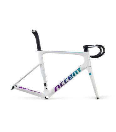 Rama szosowa ACCENT Cyclone Carbon Disc (rama, widelec, kierownica, stery, wspornik siodła) fresh white , rozmiar XS