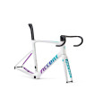 ACCENT Cyclone Carbon Disc Road Bike Frame (frame, fork, handlebar, seatpost, seat clamp, headset) fresh white, Size XS