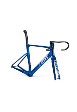 ACCENT Cyclone Carbon Disc Road Bike Frame (frame, fork, handlebar, seatpost, seat clamp, headset), ocean blue, Size XS