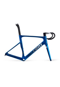 ACCENT Cyclone Carbon Disc Road Bike Frame (frame, fork, handlebar, seatpost, seat clamp, headset), ocean blue, Size S