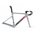 ACCENT Cyclone Carbon Disc Road Bike Frame (frame, fork, handlebar, seatpost, seat clamp, headset), ocean blue, Size XS