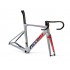 ACCENT Cyclone Carbon Disc Road Bike Frame (frame, fork, handlebar, seatpost, seat clamp, headset), ocean blue, Size XS