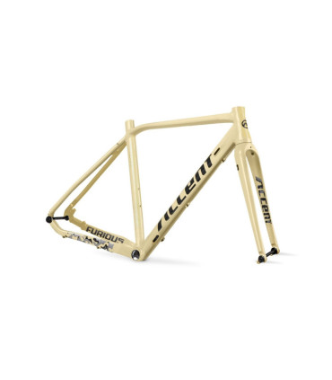 Rama gravel ACCENT FURIOUS PRO desert camo (rama, widelec karbonowy, stery)142x12mm, 100x12mm, rozmiar XS