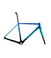 ACCENT CX-ONE Carbon Cyclocross Bike Frame (Frame+Fork+Headset, Suspension seatpost) blue green, Size M (54 cm)