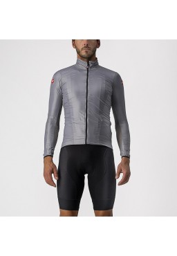 Castelli Aria Shell cycling jacket,  silver gray, M
