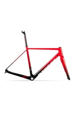 ACCENT CX-ONE Carbon Cyclocross Bike Frame (Frame+Fork+Headset, Suspension seatpost) deep red, Size XS
