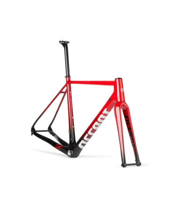 ACCENT CX-ONE Carbon Cyclocross Bike Frame (Frame+Fork+Headset, Suspension seatpost) tiger orange, Size XS (50 cm)