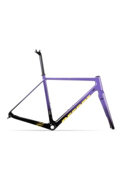 Rama przełajowa ACCENT CX-ONE Carbon violet yellow set (rama, widelec, stery, wspornik siodła), rozmiar L