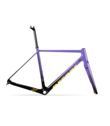 ACCENT CX-ONE Carbon Cyclocross Bike Frame (Frame+Fork+Headset, Suspension seatpost) deep red, Size XS