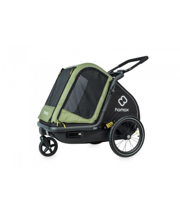 Hamax PLUTO M Bike Trailer for Dogs, Green-Black