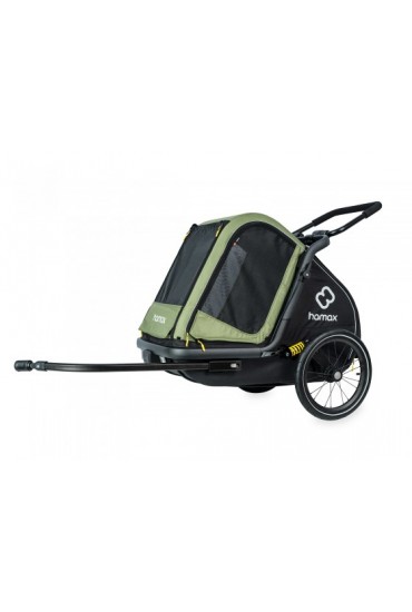 Hamax PLUTO M Bike Trailer for Dogs, Green-Black