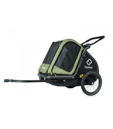 Hamax PLUTO M Bike Trailer for Dogs, Green-Black