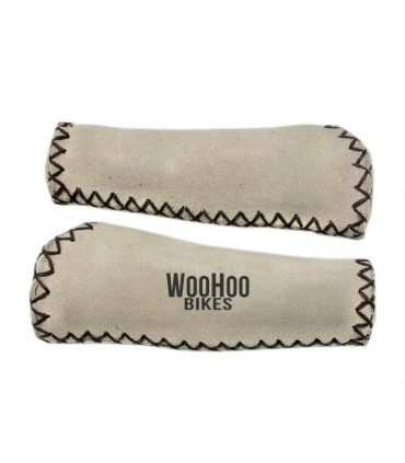 Chamois Leather Handlebar Grips, Beige - Beach Cruiser, Urban Bicycle