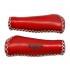 Leather Handlebar Grips, Red - for Beach Cruiser, Urban Bicycle