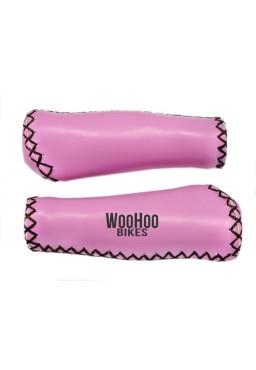 Leather Handlebar Grips, Light Pink - for Beach Cruiser, Urban Bicycle