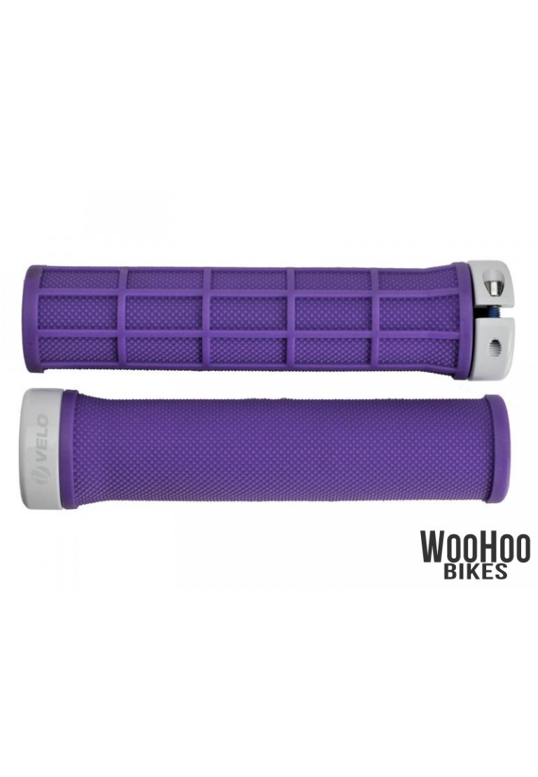 purple handlebar grips