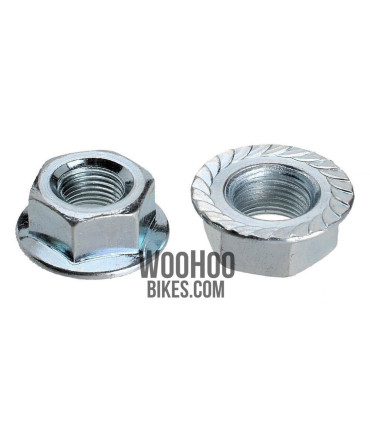 Hub Axle Nut Chrome with a flange