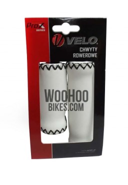 Velo Prox Bicycle Handlebar 127mm/92mm Retro Grips for Urban, Cruiser Bike - White & Black