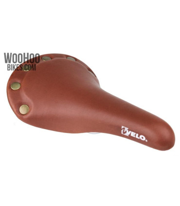 VELO PROX VL-1221 Saddle with Rivets, Fixed Gear, Brown
