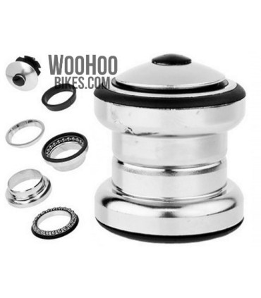 NECO H852 1-1/8" Steel Headset, 28.6 x 34 x 30mm, Silver