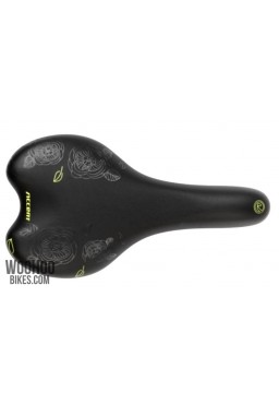 Accent Bellissima Bicycle Women's Saddle, Black - Yellow Fluo